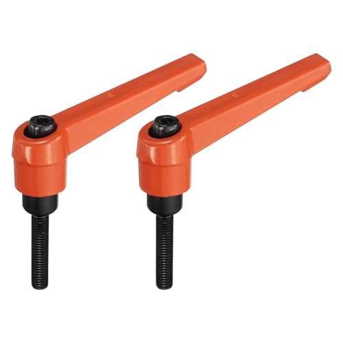 uxcell M5 x 25mm Handle Adjustable Clamping Lever Knobs Orange 2pcs - color: Orange, size: M5 x 25mm