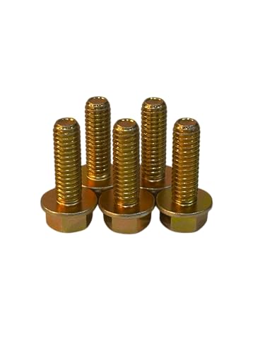 (100 Pieces) 5/16-18x1 Grade 8 Hex Flange Bolts Screws UNC Coarse Full Threads Zinc Yellow Trivalent