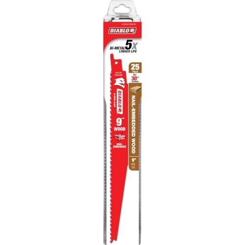 Diablo Bi-Metal Reciprocating Saw Blade - 9" Length, 4/6 TPI