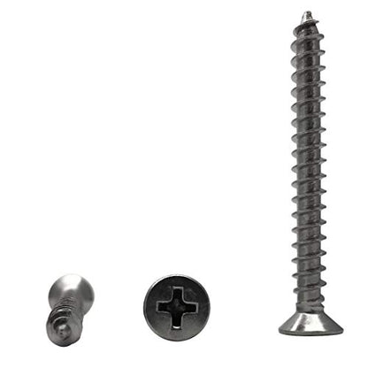 5 x 45mm Screw, Flat Head, Phillips Drive, Self Drilling, 304 Stainless Steel Drywall Wood Screws 50Pcs - size: 5 x 45mm