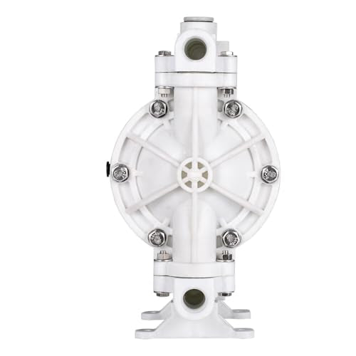 100 PSI Air-Operated Double Diaphragm Pump Membrane Pump Polypropylene 13 GPM Max 1/2 Inch Inlet/Outlet Port Engine Oil Transfer Pump for Chemical Industrial Use