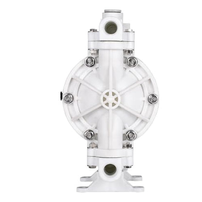 100 PSI Air-Operated Double Diaphragm Pump Membrane Pump Polypropylene 13 GPM Max 1/2 Inch Inlet/Outlet Port Engine Oil Transfer Pump for Chemical Industrial Use