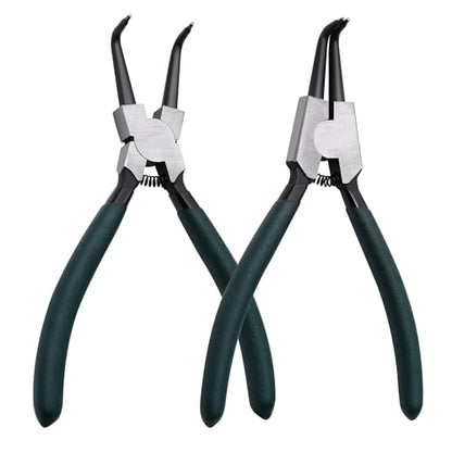 2pcs 7in Snap Ring Pliers, 5/64in Tips - color: 2pcs 90° Regular Tip Snap Ring Pliers
