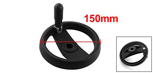 uxcell a14092500ux0225 16 mm Center Bore 2 Spoke Hand Wheel 150 mm w Handle for Milling Machine