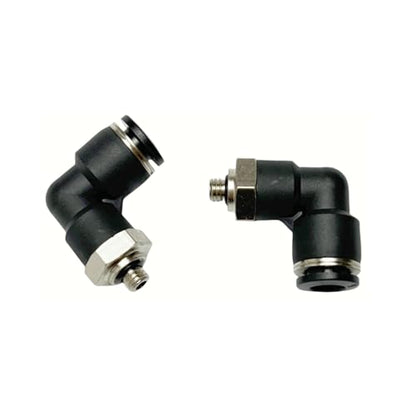 Pneumatic Elbow Push to Connect Fitting 6MM Tube OD x M5 Thread,90 Degree Elbow Pneumatic Tube Connector PL6-M5(Pack of 10) - color: Black, size: 6MM OD x M5