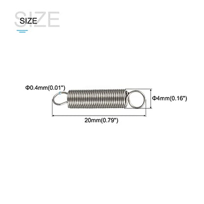 METALLIXITY Extension Spring (0.4x4x20mm/0.016"x0.16"x0.79") 5Pcs, Stainless Steel Tension Spring Wire - for Home Repair Construction Machinery - size: 0.016"x0.16"x0.79"