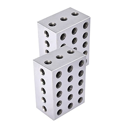 waltyotur 2-3-4 Blocks Matched Pair 23 Holes 2 3 4 Blocks .0003 Precision Ground Machinist Set Up Blocks HRC 55-62