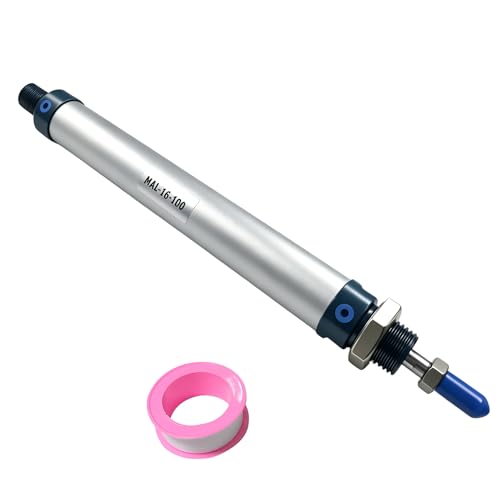 CG WEITENG Pneumatic Mini Pneumatic Cylinder MAL Single Rod Aluminum Double Acting Pneumatic Cylinder 16mm Bore 100mm Stroke(MAL16x100) - color: MAL-16 mm, size: 100 mm