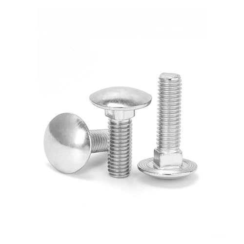 40pcs M4 x 15 mm Carriage Bolt Coach Bolt,304 Stainless Steel Round Head Square Neck Flange Screw Bolts
