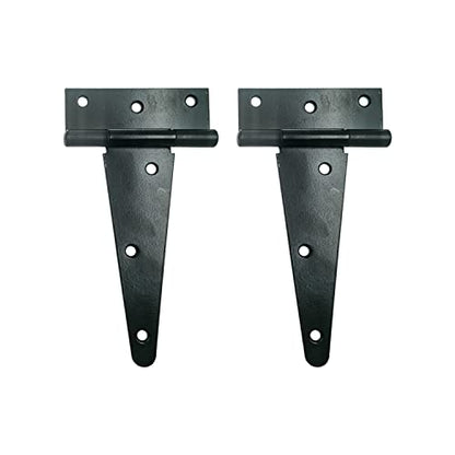 HLMOptimo Heavy Duty T Hinge, 2 pcs, 6 Inch, Black, Powder Coated, Carbon Steel - size: 6 Inch, style: 2 pcs