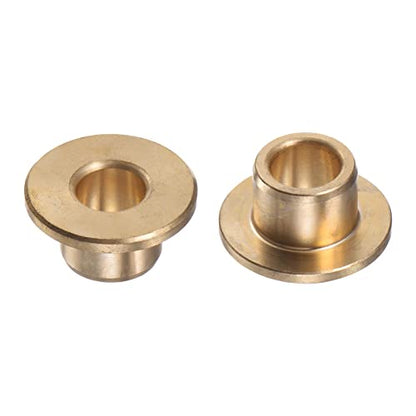 HARFINGTON 2pcs Flange Bearing Sleeve 8mm Bore 12mm OD 10mm Length 2mm Flange Thickness Bronze Bushing Self-Lubricating Bushings Sleeve for Industrial Equipment - size: 8mmx12mmx10mm