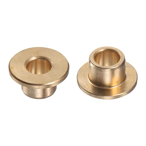 HARFINGTON 2pcs Flange Bearing Sleeve 8mm Bore 12mm OD 10mm Length 2mm Flange Thickness Bronze Bushing Self-Lubricating Bushings Sleeve for Industrial Equipment - size: 8mmx12mmx10mm