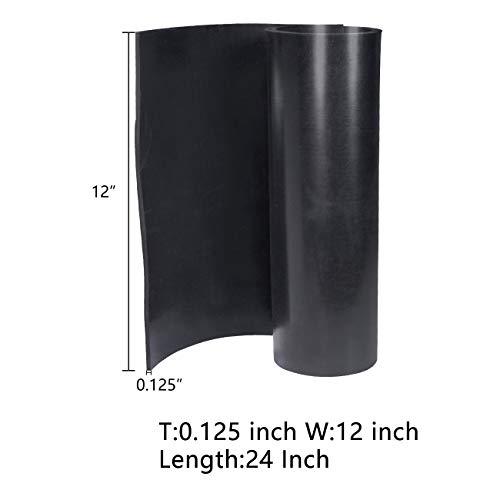 TORRAMI Neoprene Rubber Sheet Roll 1/8 (.125) Inch Thick x 12 Inch Wide x 24 Inch Long for DIY Gaskets, Pads, Seals, Crafts, Flooring,Cushioning of Anti-Vibration, Anti-Slip - size: 12" Wide X 24" Long, style: 1/8 (.125)" Thick