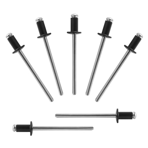 ALLCLEAN 300 Pcs 1/8" x 1/4" Black Aluminum Blind Rivets,3.2 x 6mm Pop Rivets,Aluminum Grip and Steel Mandrel - color: Black, size: 1/8"x1/4"