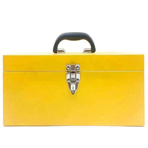 Large Tool Box Organizer Took Box Fishing Tackle Box 16 Inch Tool Box Small Metal Toolbox Organizer With Metal Latch and Handle for Household Warehouse Tools Storage Yellow - color: Yellow
