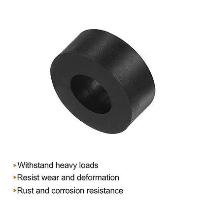 HARFINGTON 8pcs Rubber Spacer 1 Inch OD 0.47 Inch ID 0.4 Inch Thick Neoprene Round Anti Vibration Isolation Pads Isolator Rubber Washers Bushings for Home Cars Boat Accessories, Black - size: 12mm x 25mm x 10mm