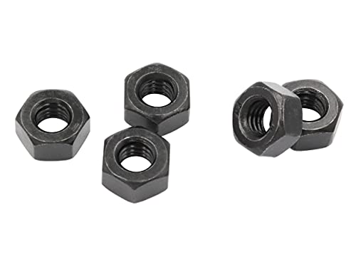 LBY 40pcs Heavy Hex Nuts, 5/16-18 Coarse Thread Hex Nuts, 45# Steel (Black) - size: 5/16-18