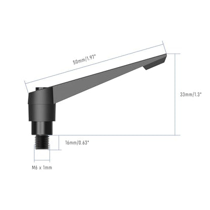 2PCS Clamping Lever Handles, M6 x 16mm Male Thread, Adjustable Quick Release Locking Rotating Screw Bolt Stud Knobs Apply for Lathe Machinery, Black - size: M6 x 16mm