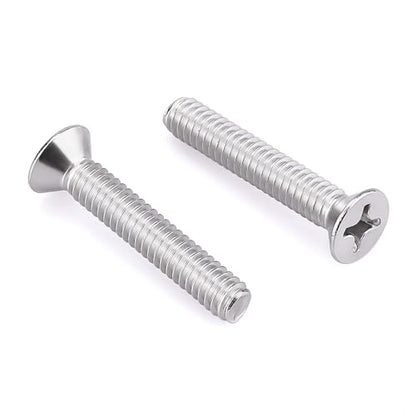 #8-32 x 1-1/4" Flat Countersunk Head Machine Screws, Phillips Drive, 304 Stainless Steel 18-8, Full Thread, Coarse Thread UNC, 50 PCS - size: #8-32 x 1-1/4"