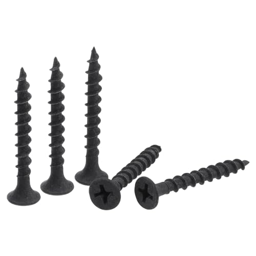 uxcell #8 x 1 3/8-Inch Wood Screws Phillips Flat Head Carbon Steel Self Tapping Screws Black 50pcs - size: #8 x 1 3/8-Inch