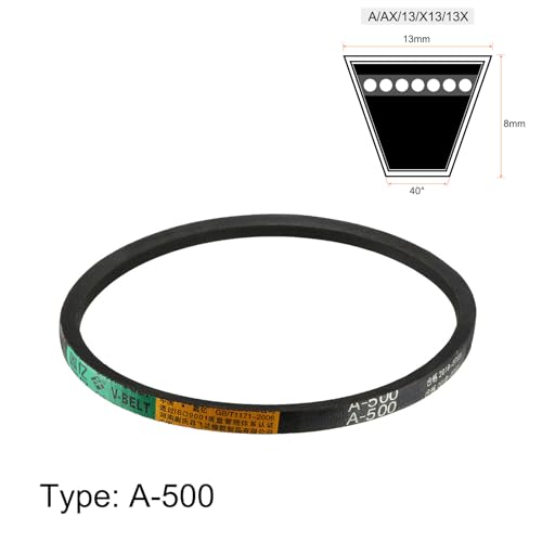 uxcell A500 V-Belts 500mm Inner Girth 13mm Top Width 8mm Thickness JIS Standard A-Section Rubber Drive Transmission Belt for Washing Machine - size: 500mm