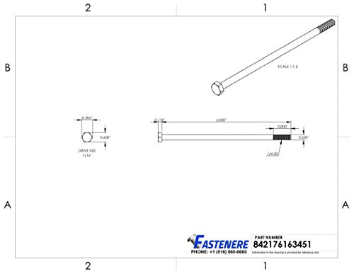 1/4-20 x 6 Hex Head Cap Screw Bolts, External Hex Drive, Stainless Steel 304, Partially Threaded, Stainless Steel, Quantity 10 By Fastenere - size: 1/4-20 x 6 Inch (10 Pack)