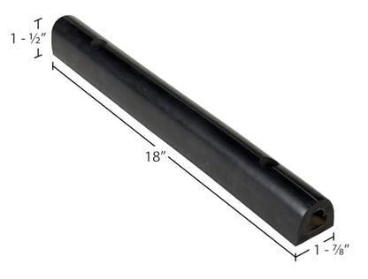 Vestil M-2-18 Extruded Rubber Fender Bumper 18 In. x 2 In. x 1-3/4 In. Black - size: 18" L, 2" W, 1.75" D