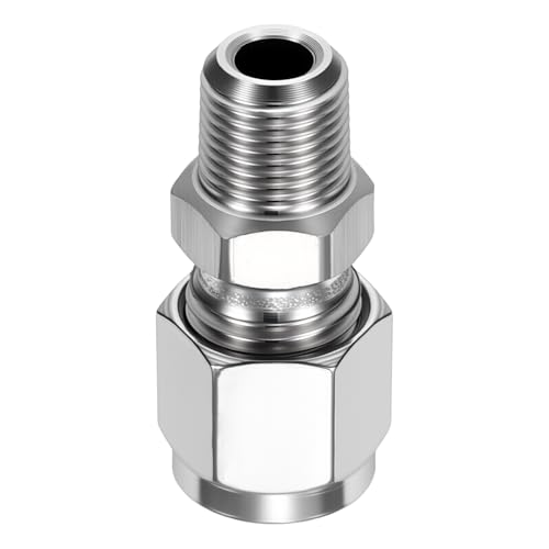 1/4"OD Compression x 1/8" NPT Male Union Coupling Connector - size: 1/4" OD Compression x 1/8" NPT Male