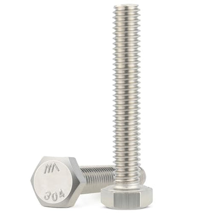VGBUY 23Pcs 1/4-20 x 2 Hex Head Screws Bolts,304 Stainless Steel 18-8,Fully Threaded,External Hex Drive,Mounting Chair,Rail,Pump,Wheels,Handles,Antenna Parts,Boat and Plastic Bumpers(VG10208) - size: 2", style: 1/4-20"