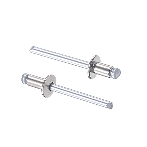 uxcell Blind Rivets, 304 Stainless Steel Pull Rivets Core Decoration Rivets 5mm Diameter 8mm Grip Length Silver Tone, 25pcs - size: 5mm x 8mm