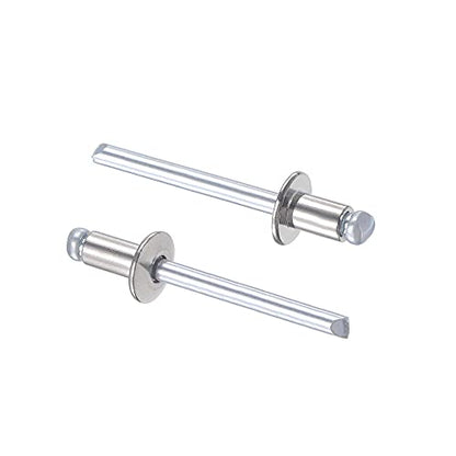 uxcell Blind Rivets, 304 Stainless Steel Pull Rivets Core Decoration Rivets 5mm Diameter 8mm Grip Length Silver Tone, 25pcs - size: 5mm x 8mm