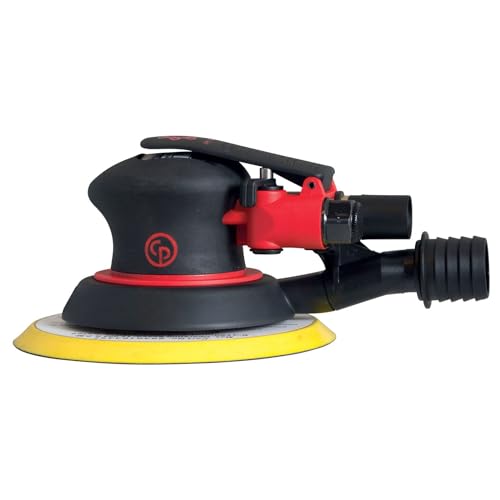 Chicago Pneumatic CP7255CVE - Air Random Orbital Sander Tool, Home Improvement, Woodworking Tools, Polisher, Sanding Tool, Hook & Loop, Central Vacuum, 6 Inch (150 mm), 0.28 HP / 210 W - 12000 RPM - size: One Size, style: Central Vacuum, Hook and Loop Pad