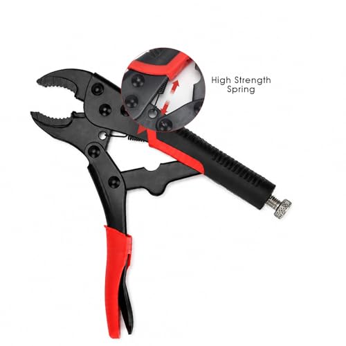 3pcs Locking Pliers Set, 5inch 7inch 10inch Curved Jaw Locking Pliers with Anti-slip Handle Heavy Carbon Steel Vice Grip for Clamping Twisting Welding - size: 5inch+7inch+10inch 3 pcs