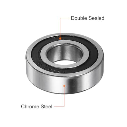uxcell 62/22-2RS Deep Groove Ball Bearing, 2pcs 22mm x 50mm x 14mm Hign Carbon Chrome Steel Z1 Double Rubber Sealed Bearing - size: 22mm x 50mm x 14mm