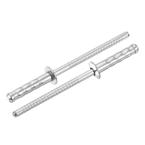 uxcell 50Pcs 1/8" x 1/2" 304 Stainless Steel Round Head Double-Drum Blind Rivets, Pull Nail Drum Type Blind Rivets for DIY, Sheet Metal, Automotive Repairs, Furniture, Boat (Silver) - size: 1/8" x 1/2"