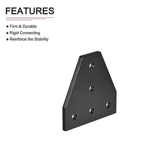 DTGN 2.36"x2.36"(LxW) T Shape Joining Plates - 2Pack - Good for 3D Printer Frame - Outside Corner Brackets 2020 Aluminum Extrusion - Black