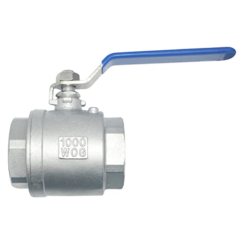 DAN SPEED 1-1/2" MPT Female 316 Stainless Steel Full Port Ball Valve Vinyl Handle WOG1000 (1.5 Inch 2pcs) - size: 1-1/2 inch 2 pieces