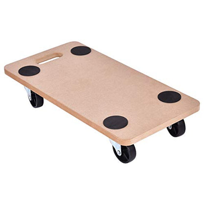 ERGOMASTER Furniture Moving Dolly with 4 Wheels, Moving Dolly Heavy Duty Wood Rolling Securely Holds 500 Lbs, Multifunctional Mover Carrier for Couch Washing Machine Fridge (Set of 1, 23" x11.5") - color: Brown, size: 500 LBS Capacity