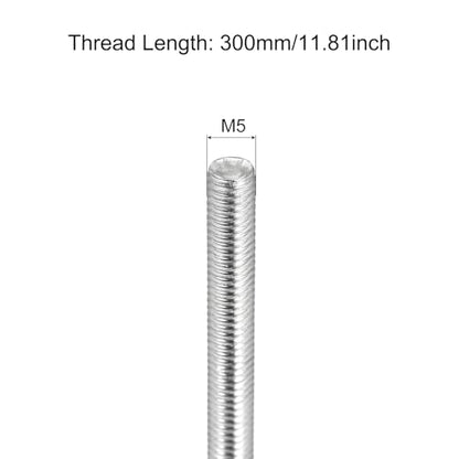 MECCANIXITY Fully Threaded Rod M5x300mm 0.8mm Thread Pitch Right Hand Rods - size: M5 x 300mm