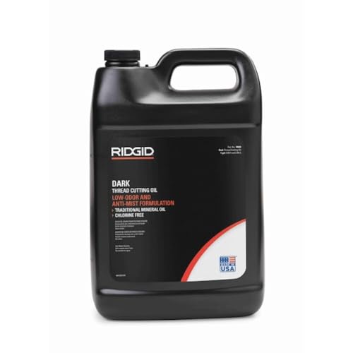 RIDGID 70830 Dark Thread Cutting Oil, 1 Gal, Halogen, PCB and Chlorine-Free, Low-Odor Anti-Mist Formulation, Designed to Prolong Equipment Life, Cools Threads and Pipes