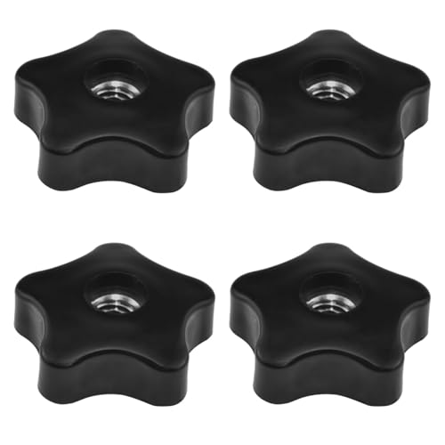 Aifeier ET 4 Pcs 3/8"-16 Female Thread Knob Black Nylon - size: 4 pcs 3/8"-16