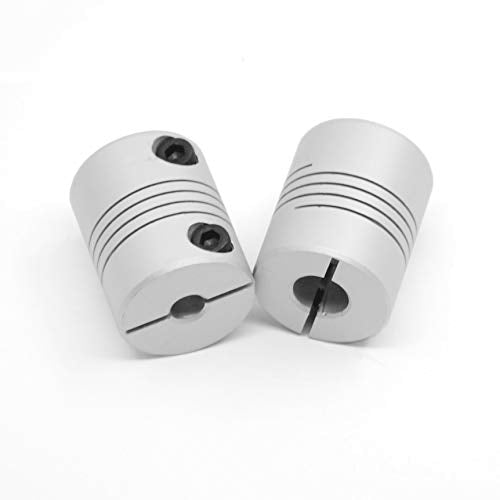 2PCS 5mm to 8mm Flexible Shaft Coupling 25mm Length 20mm Diameter for Stepper Motor Coupler Aluminum Alloy for 3D Printer CNC Machine (5x8mm) - style: 5-8mm