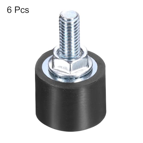uxcell 6pcs M6x18mm Rubber Isolator Mounts with Studs 20x15mm - size: VD-D20*H15, M6*18