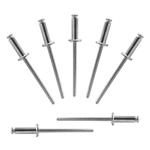 ALLCLEAN 200 Pcs 1/8" x 3/8" Aluminum Blind Rivets,3.2 x 10mm Pop Rivets,Aluminum Grip and Steel Mandrel - color: Aluminum, size: 1/8"x3/8"
