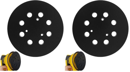 5 inch 8 Hole Hook and Loop Replacement Sander Pad for DeWalt DW420, DW421, Dw423, DW426, D26451, D26453 Orbital Sander (Pack of 2) - size: 5 inches (Pack of 2)