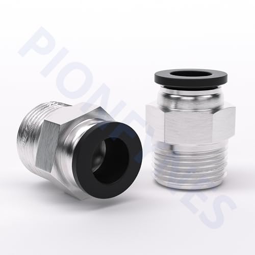 10PCS Push to Connect Fittings 1/2 Inch Tube OD x 1/2 Inch NPT Thread Pneumatic Male Straight Connector Air Fittings - size: 1/2"OD x 1/2"NPT 10PCS