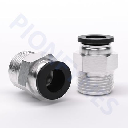 10PCS Push to Connect Fittings 1/2 Inch Tube OD x 1/2 Inch NPT Thread Pneumatic Male Straight Connector Air Fittings - size: 1/2"OD x 1/2"NPT 10PCS