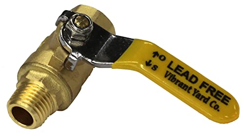 Vibrant Yard Co. LLC Lead-Free Brass Ball Shut Off Valve, 1/4 in NPT, Qty 1