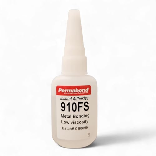 PERMABOND 910FS Original Methyl Cyanoacrylate Adhesive, Ultra-Fast Set, Low Viscosity, Industrial Metal Bonding, Professional Grade (Glue, 1oz) - style: Glue