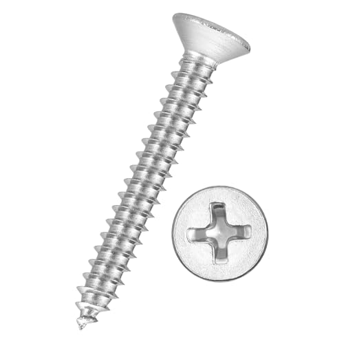 50pcs Phillips Wood Screws #8x1-1/4 304 Stainless Steel Silver - color: Silver, size: #8x1-1/4"
